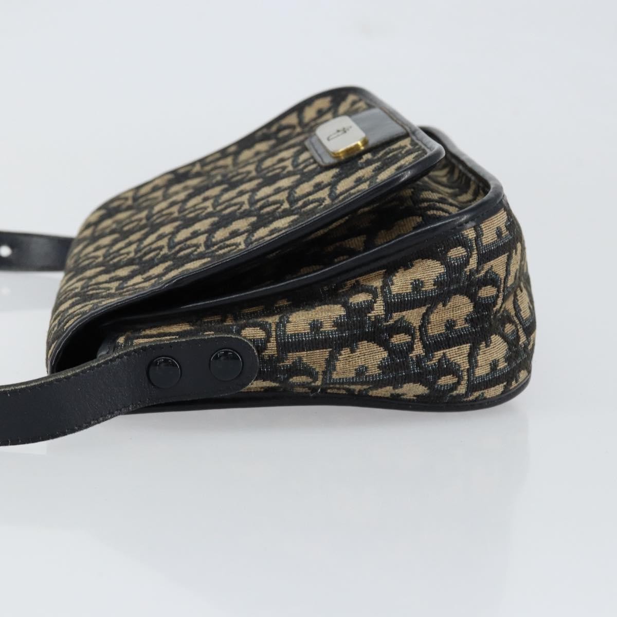 Christian Dior Vintage Trotter Shoulder Bag Navy Canvas Good condition - Model View