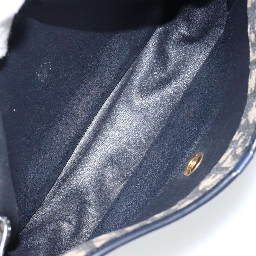 Christian Dior Vintage Trotter Shoulder Bag Navy Canvas Good condition - Box View