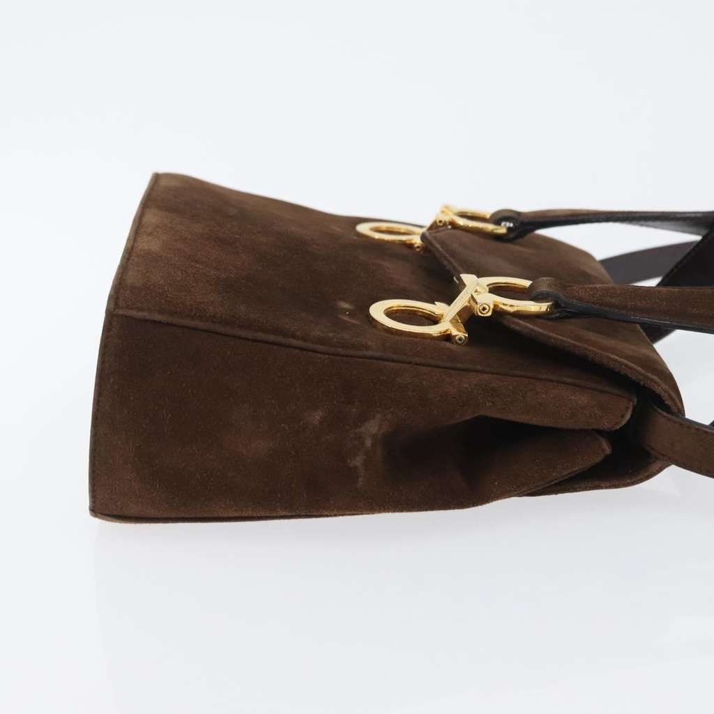 Salvatore Ferragamo Gancini handbag Brown Suede Fair condition - Inside View