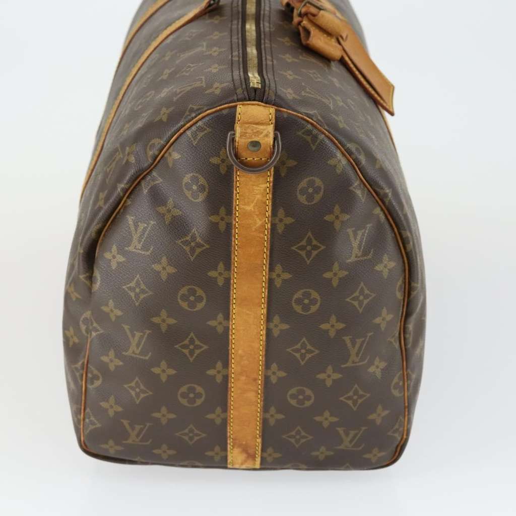 Louis Vuitton Keepall Bandouliere Bag Brown Canvas Fair condition - Model View