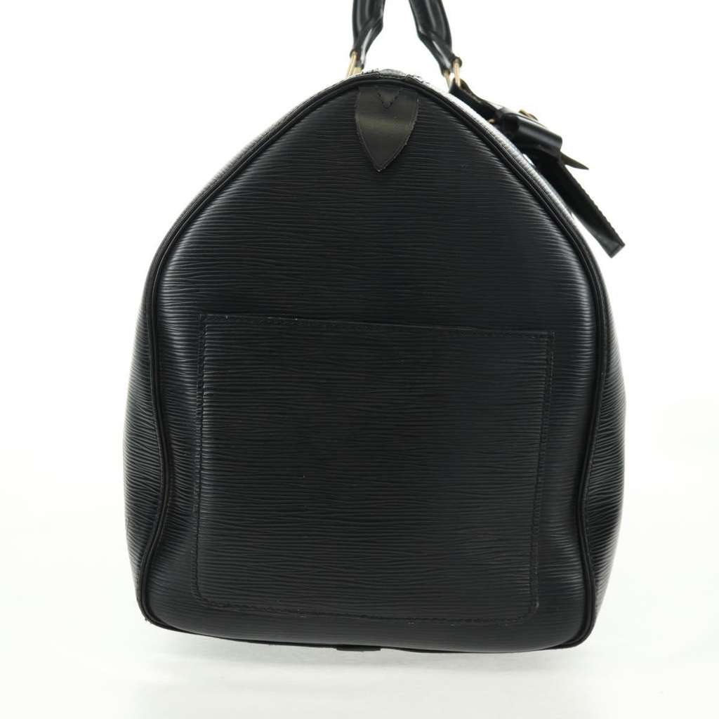 Louis Vuitton Keepall Bag Black Leather Fair condition - Model View
