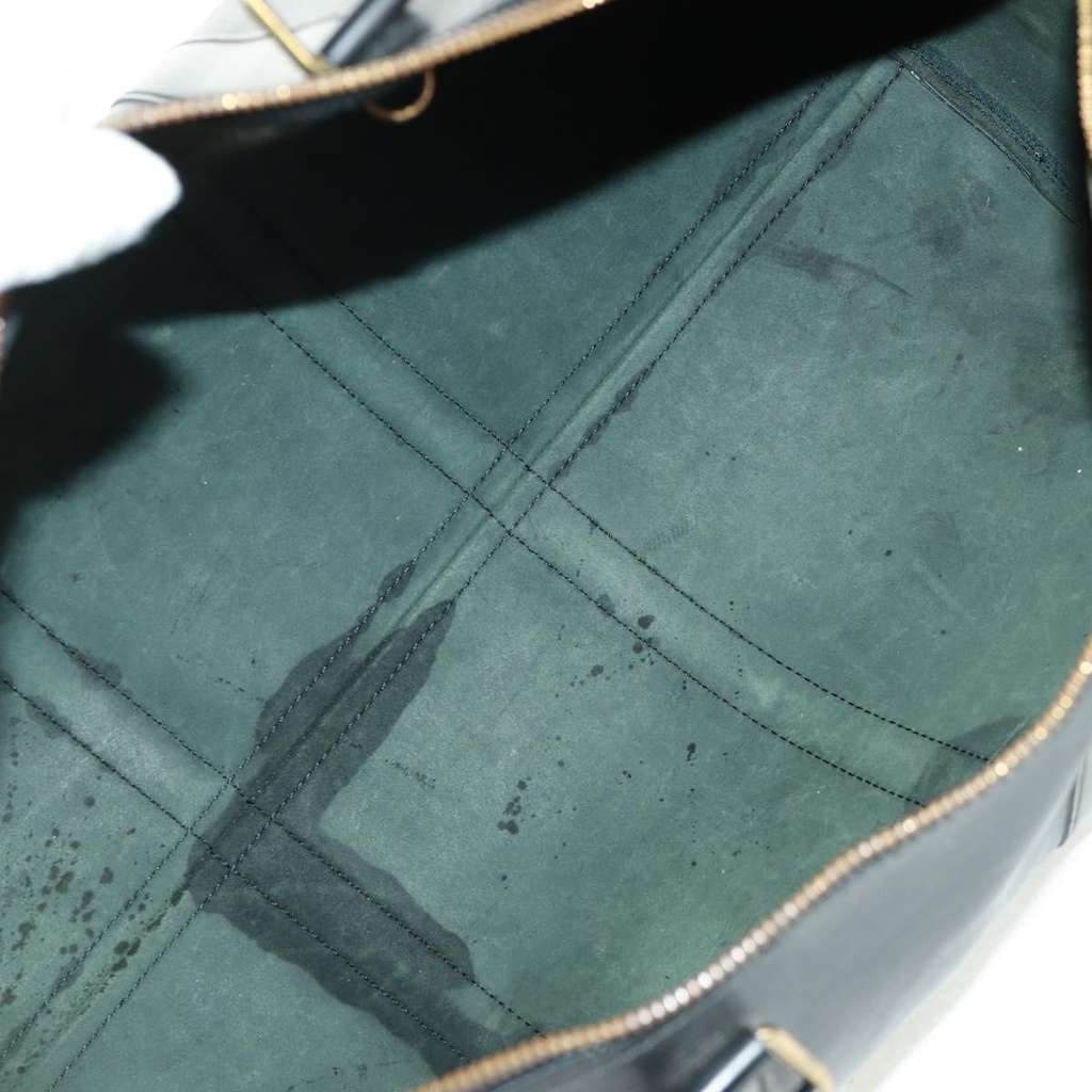 Louis Vuitton Keepall Bag Black Leather Fair condition - Box View