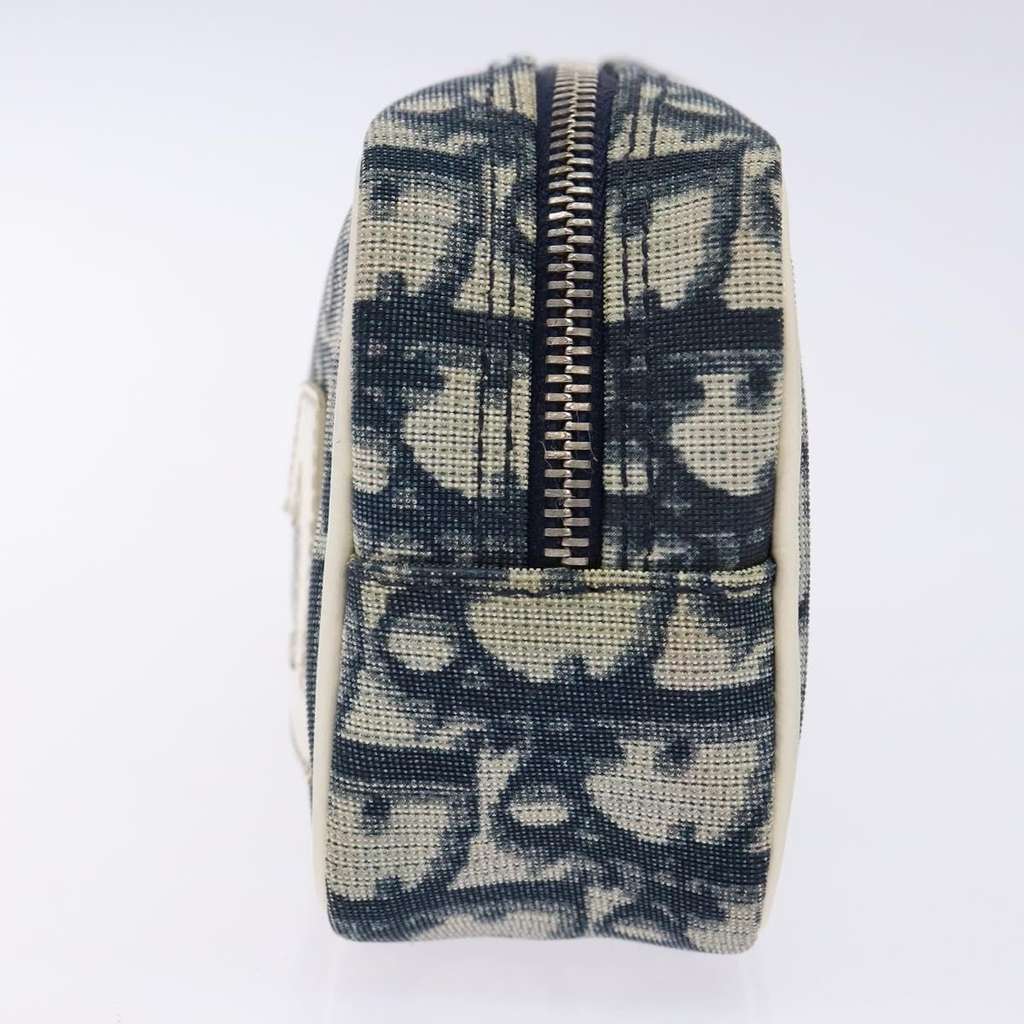 Christian Dior Vintage Trotter Pouch Navy Canvas Good condition - Inside View