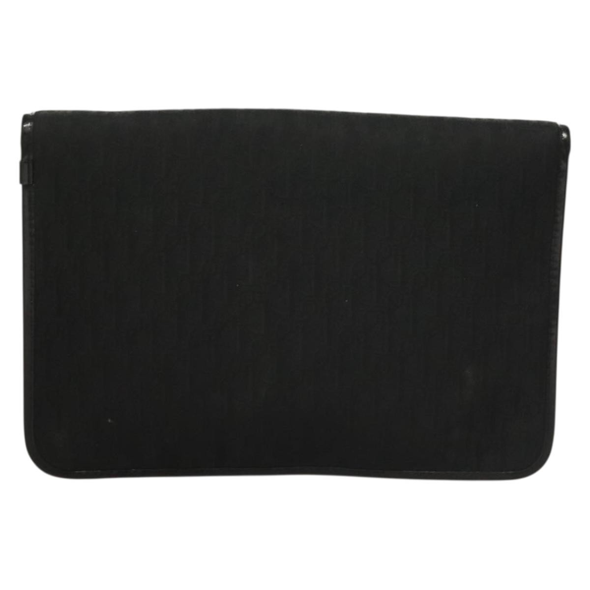 Christian Dior Vintage Trotter Pouch Black Canvas Good condition - Back View