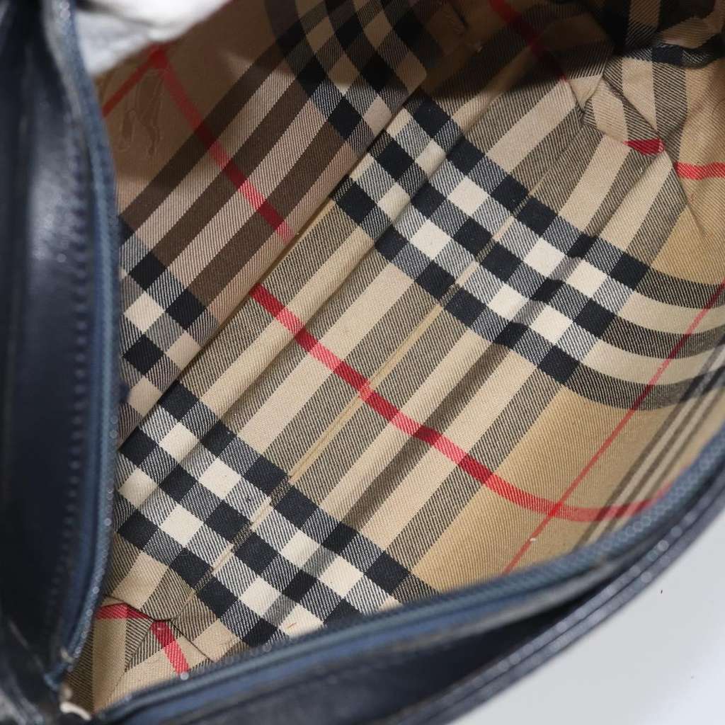 Burberry Vintage Shoulder Bag Navy Leather Good condition - Box View