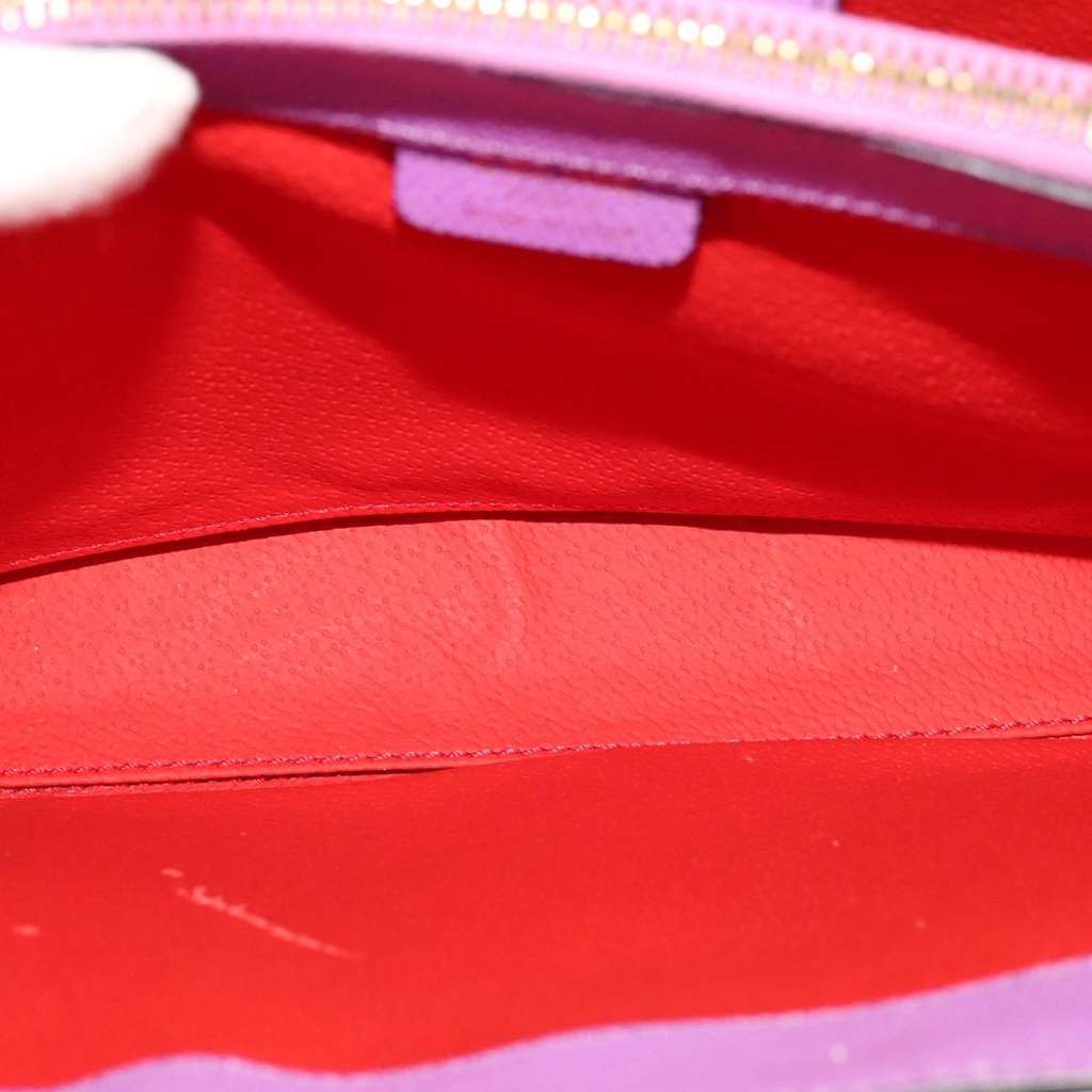 Celine Vintage turn lock shoulder bag Purple Leather Good condition - Box View