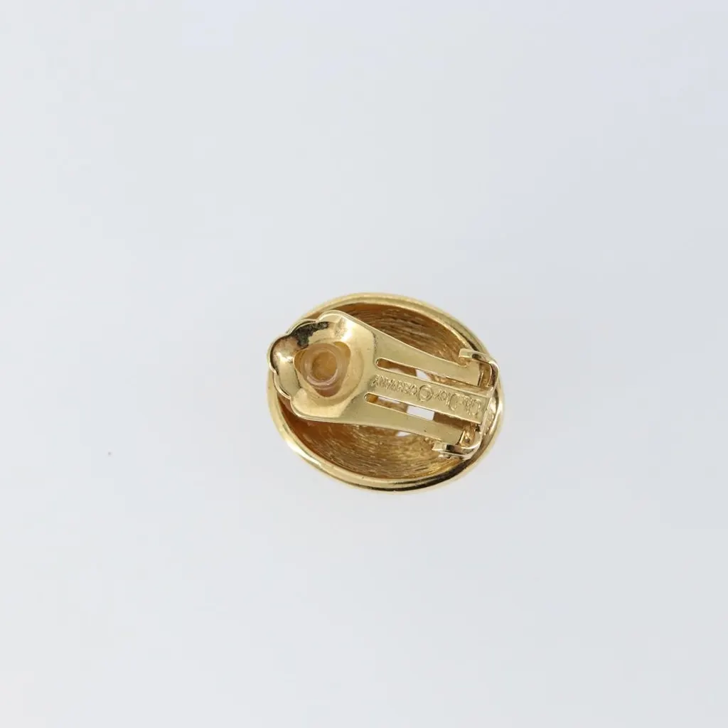 Dior Vintage CD Clip-On Earrings Gold Metal Good - Inside View