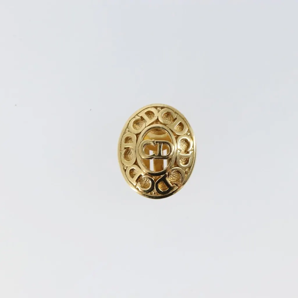 Dior Vintage CD Clip-On Earrings Gold Metal Good - Box View