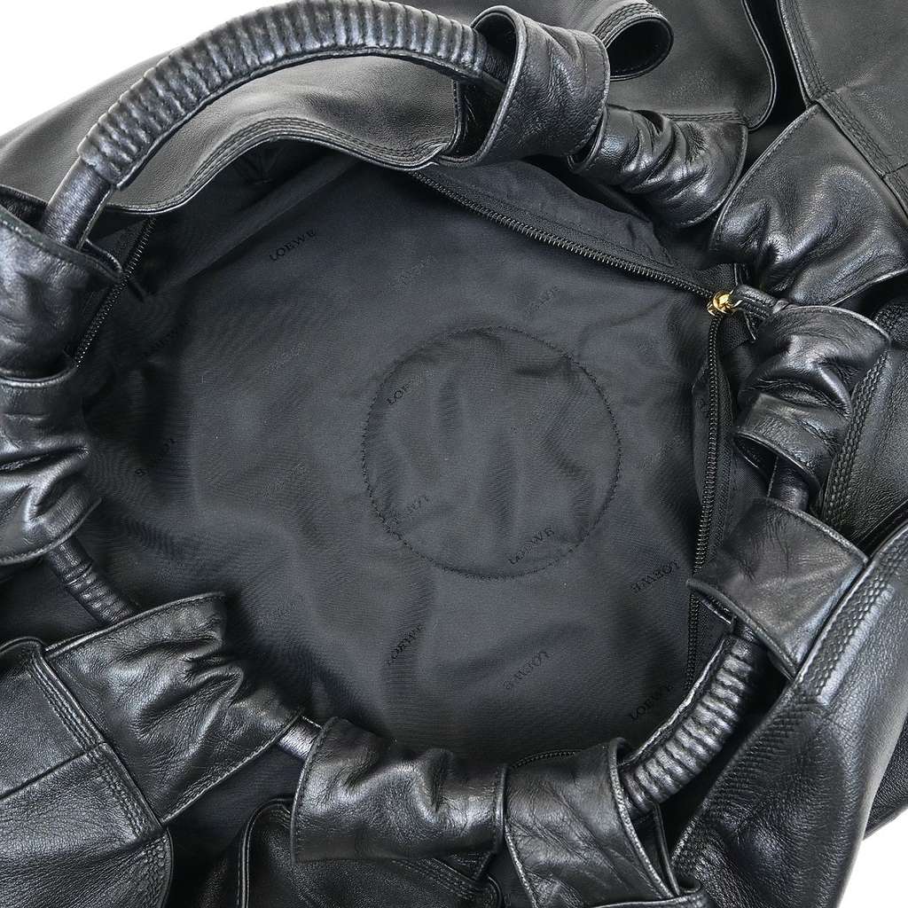 Loewe Anagram Logo Nappa Aire Hand Bag Black Leather Good condition - Inside View