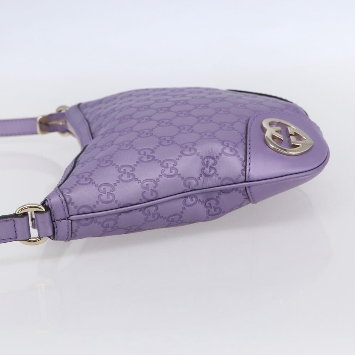 Gucci Lovely Heart Interlocking G Crossbody Bag Purple Leather Good condition - Inside View