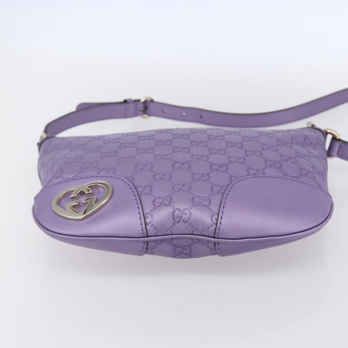 Gucci Lovely Heart Interlocking G Crossbody Bag Purple Leather Good condition - Box View