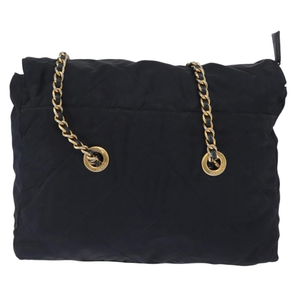 Prada Chain Shoulder Bag Navy Good condition - Back View