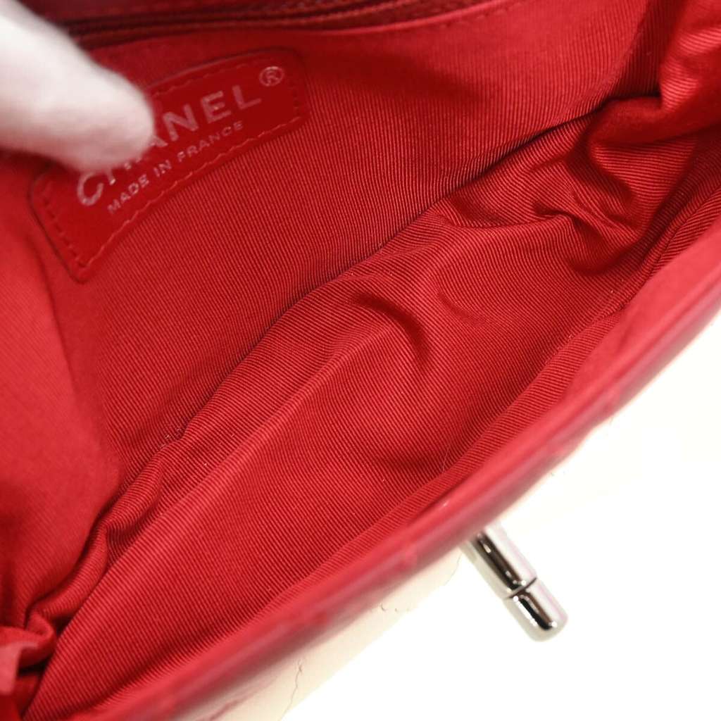 Chanel Hula Hoop Bag Red Leather Good condition - Inside View