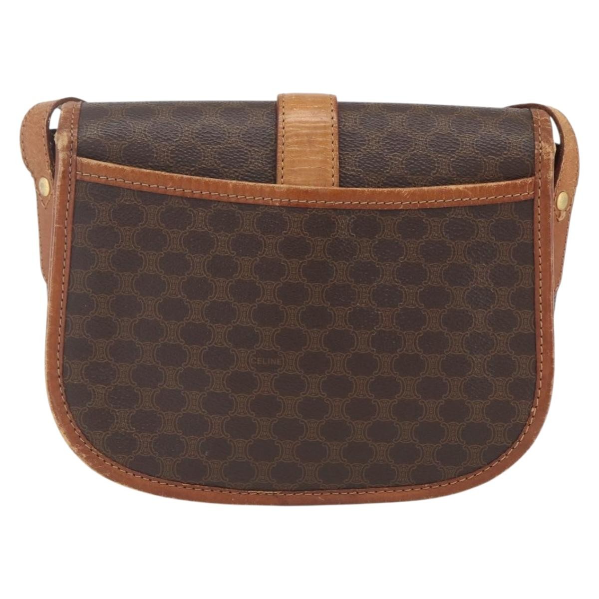 Celine Vintage Macadam Shoulder Bag Brown Canvas Good condition - Back View