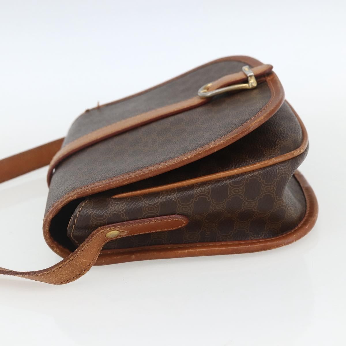 Celine Vintage Macadam Shoulder Bag Brown Canvas Good condition - Inside View