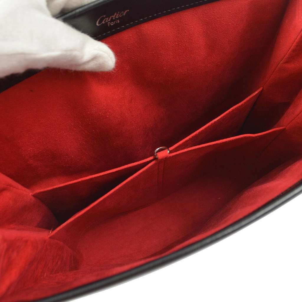 Cartier Trinity Hand bag Black Leather Good condition - Inside View