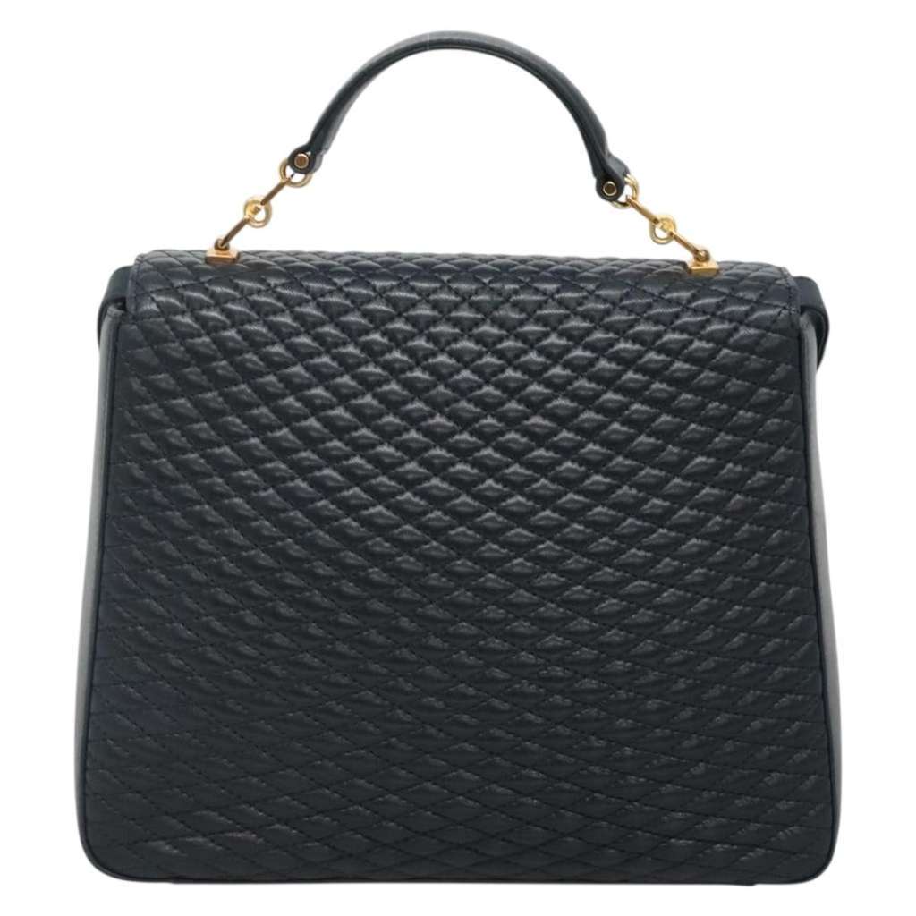 Bally Vintage Handbag Navy Leather Good condition - Back View