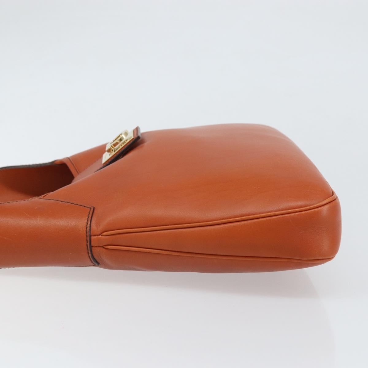 Salvatore Ferragamo Gancini Shoulder Bag Brown Leather Good condition - Model View