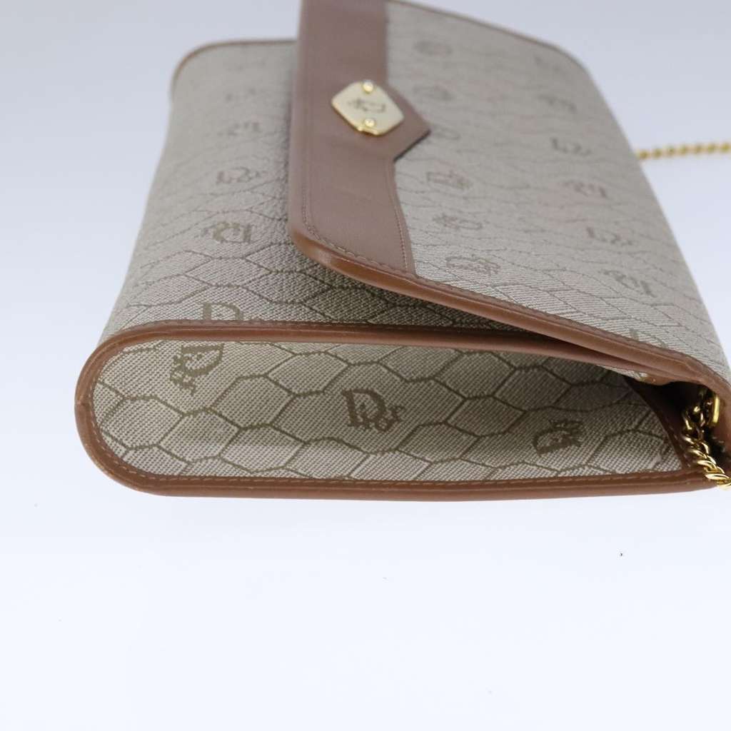 Christian Dior Vintage Honeycomb chain Beige Canvas Good condition - Model View
