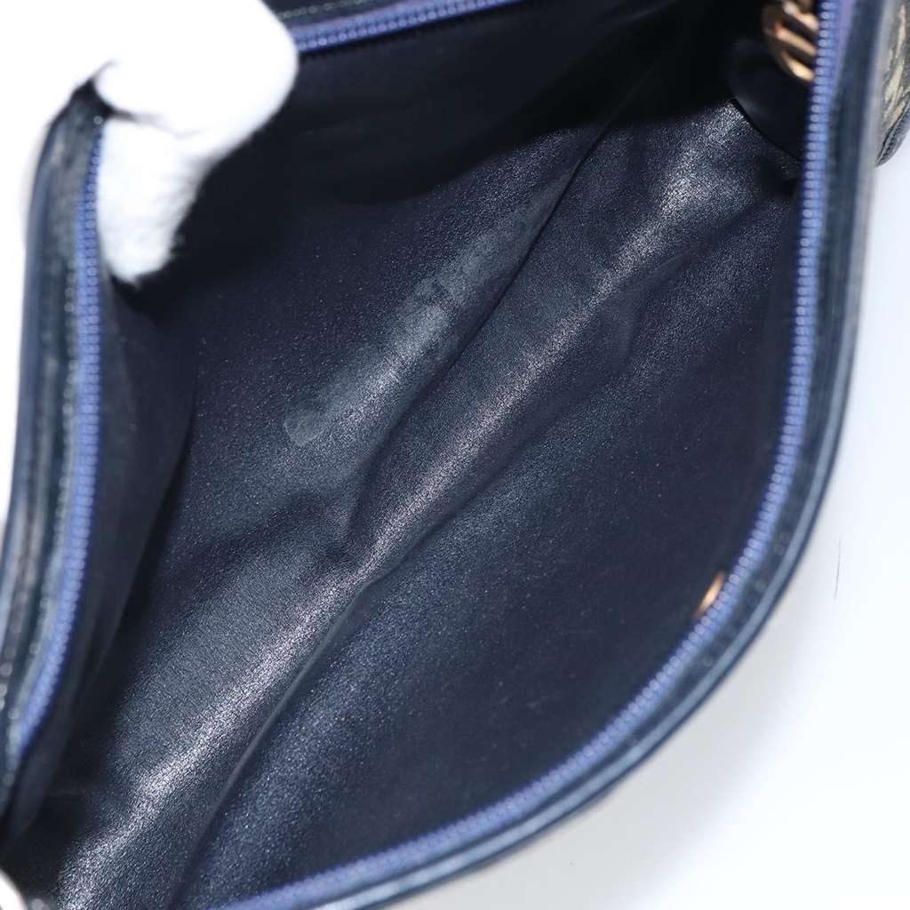Christian Dior Vintage Trotter Shoulder Bag Navy Canvas Good condition - Box View