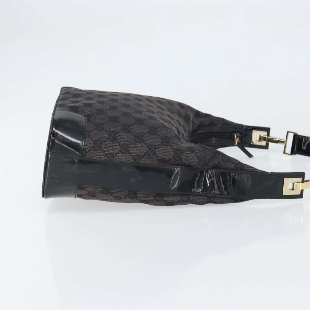 Gucci Vintage Clasp Handle Hobo (Outlet) Black Canvas Fair condition - Inside View
