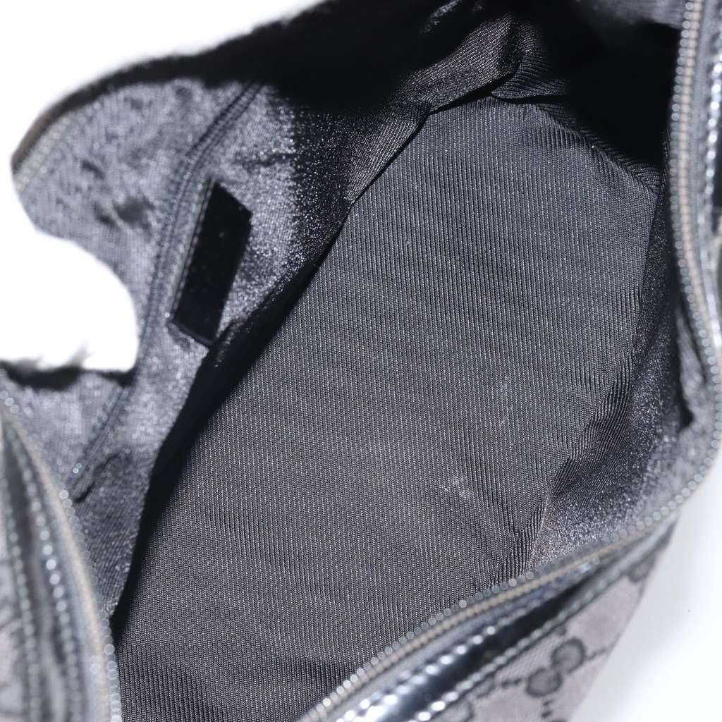 Gucci Vintage Clasp Handle Hobo (Outlet) Black Canvas Fair condition - Box View