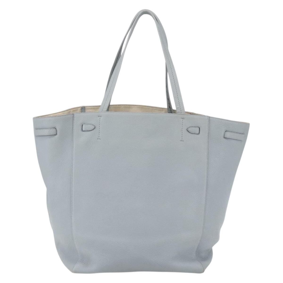 Celine Phantom Tie Cabas Tote Blue Leather Fair condition - Back View