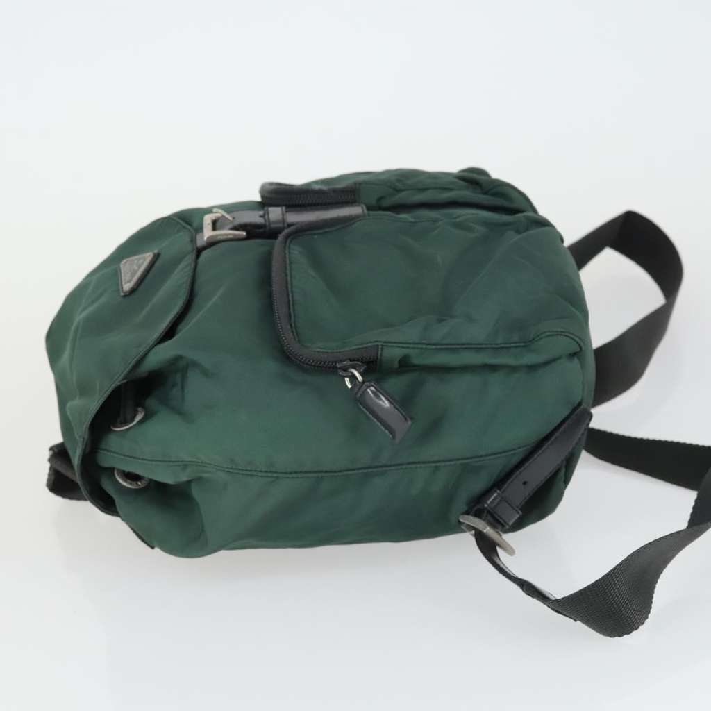 Prada Double Front Pocket Backpack Green Fair condition - Model View