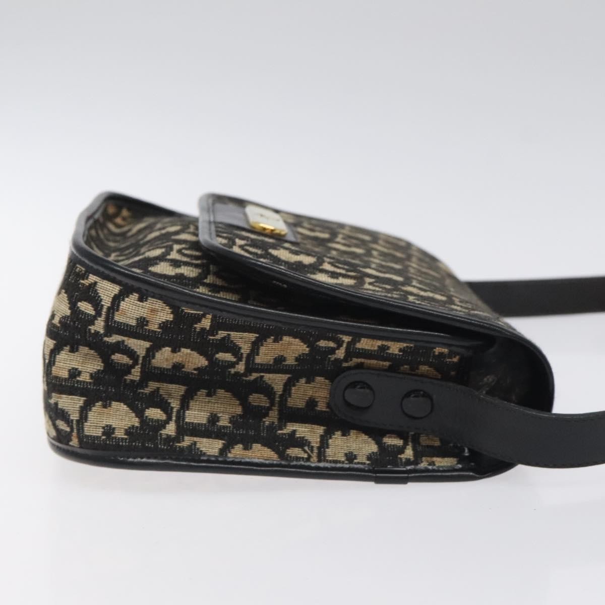 Christian Dior Vintage Flap Crossbody Bag Black Canvas Good condition - Inside View