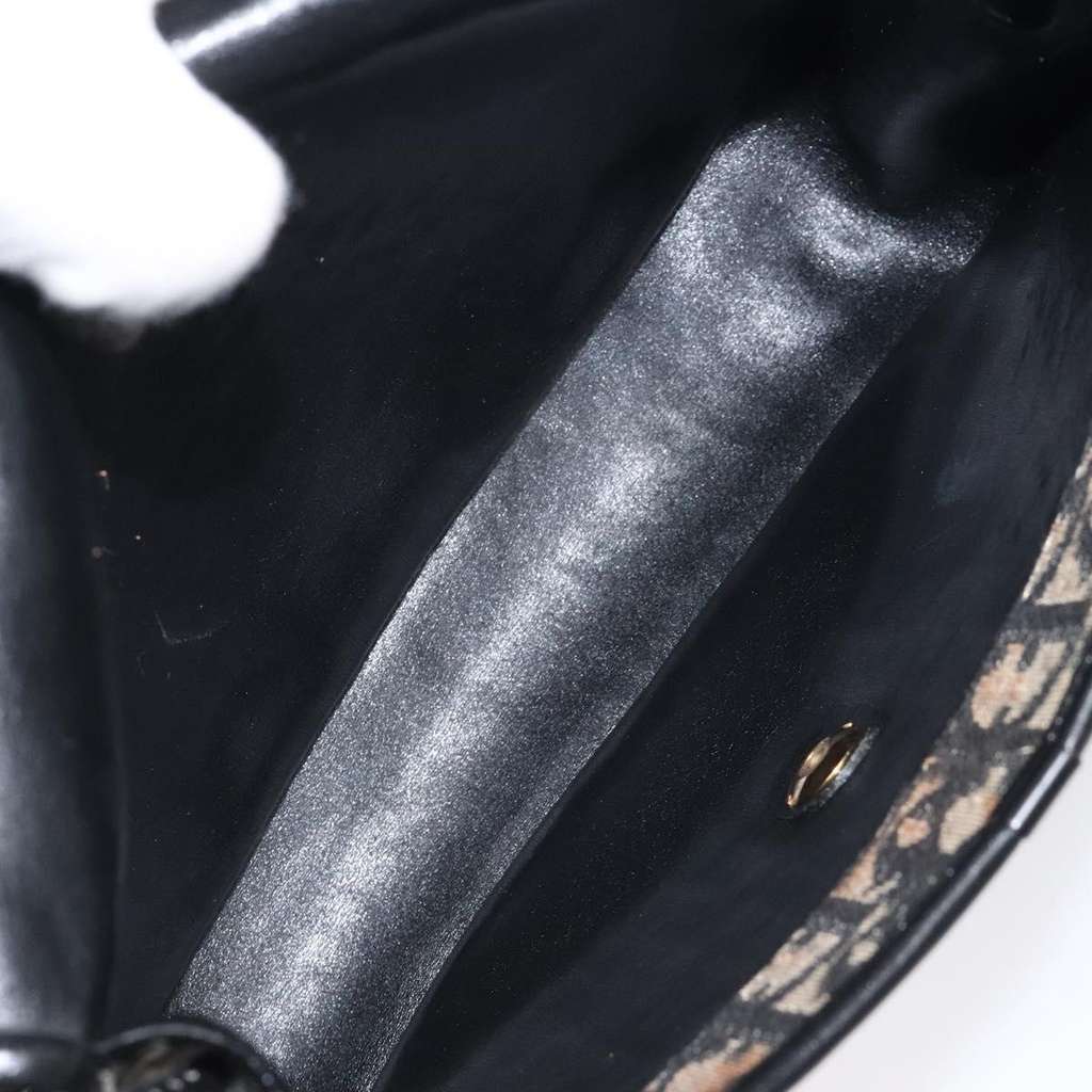 Christian Dior Vintage Flap Crossbody Bag Black Canvas Good condition - Box View