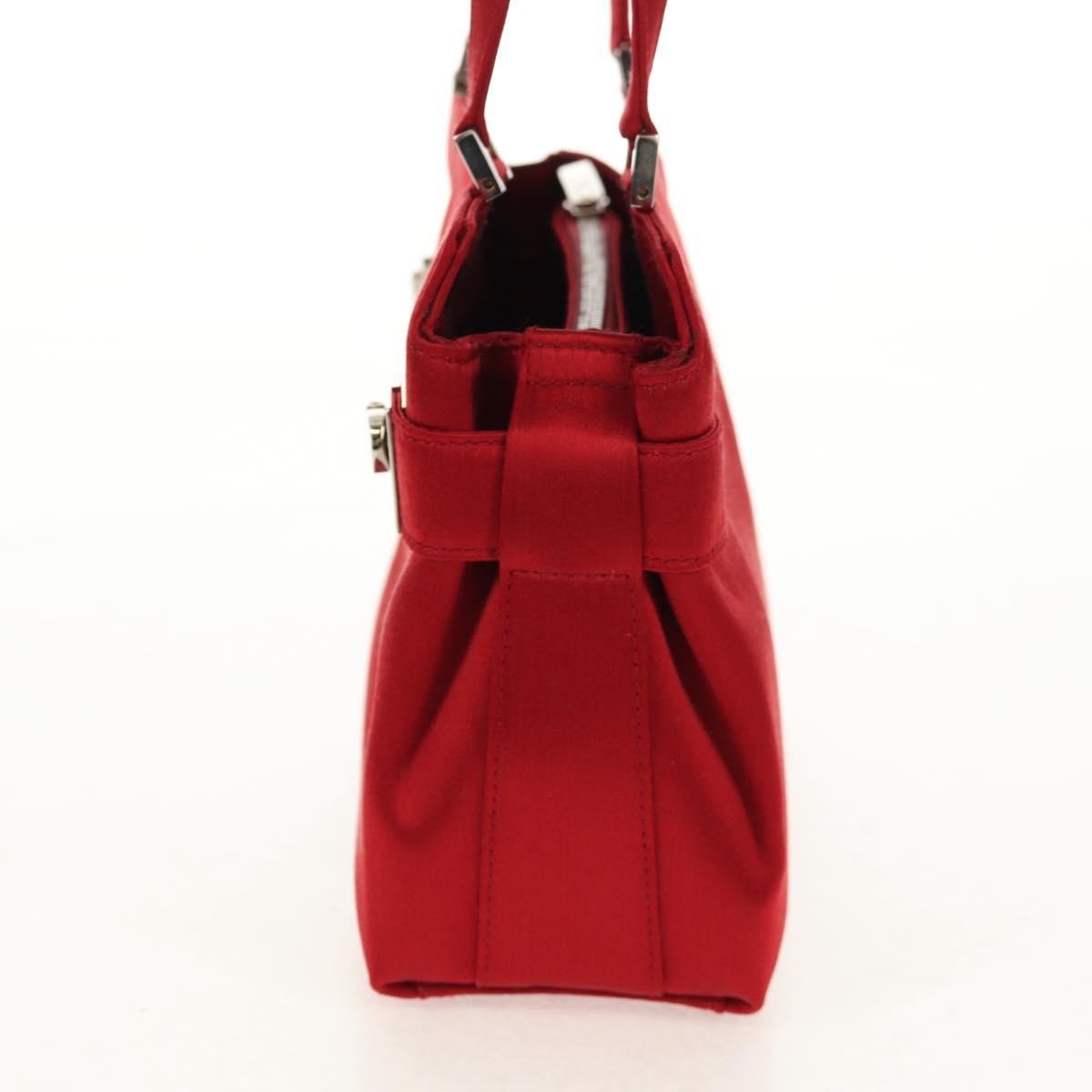 Salvatore Ferragamo Double Gancini Side Buckle Tote Red Silk Good condition - Inside View