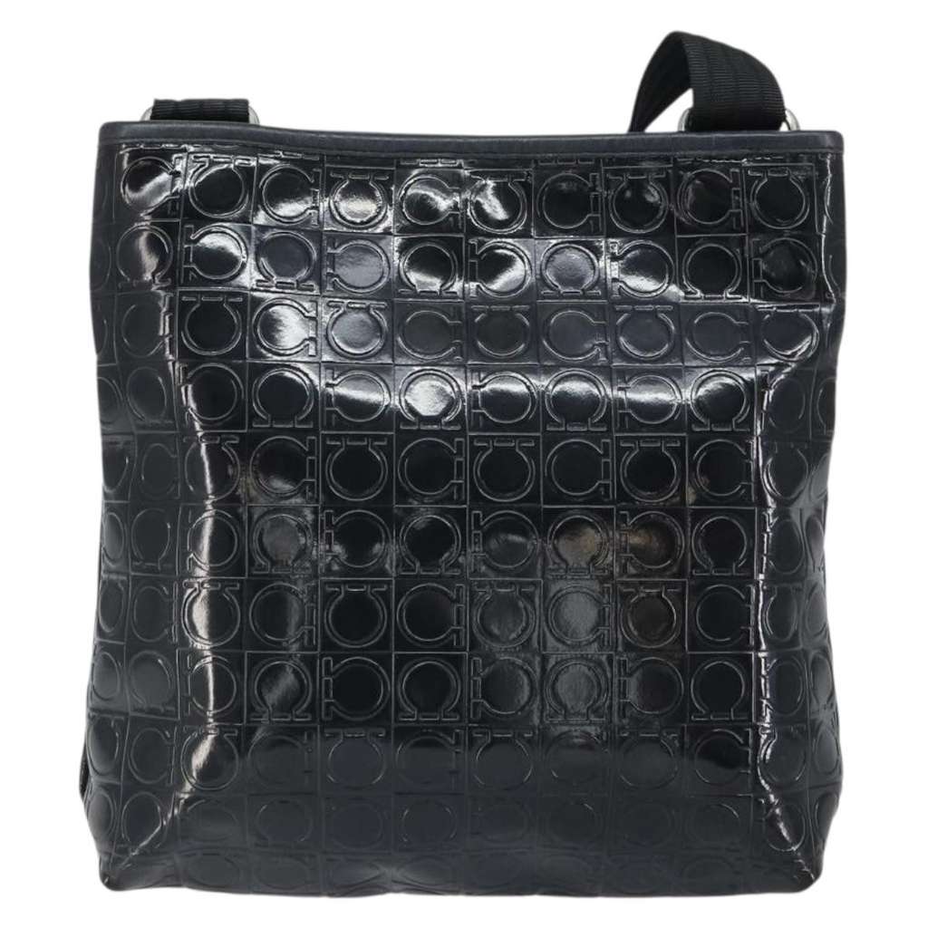Salvatore Ferragamo Gancini Shoulder Bag Black Good condition - Back View