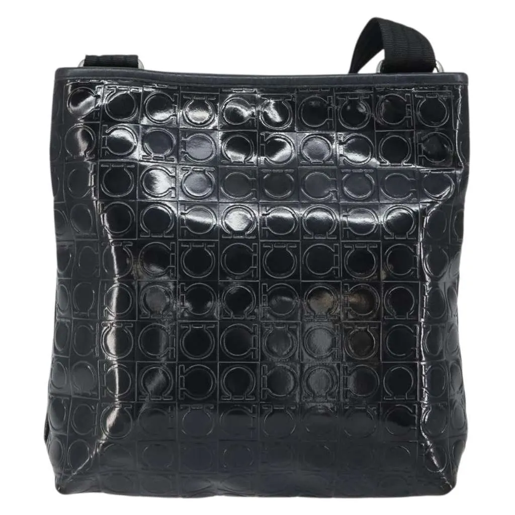 Salvatore Ferragamo Gancini Shoulder Bag Black Good - Back View