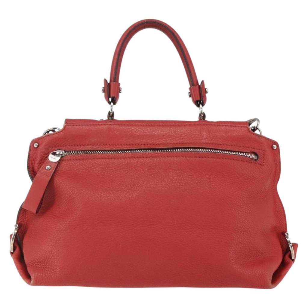 Salvatore Ferragamo Sofia Satchel Red Leather Good condition - Back View