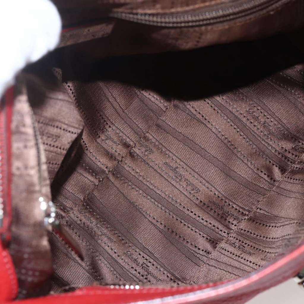 Salvatore Ferragamo Sofia Satchel Red Leather Good condition - Box View