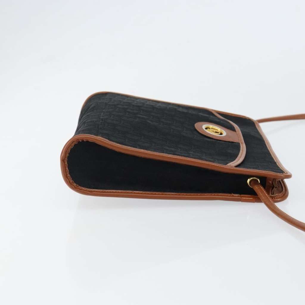 Christian Dior Vintage Trotter Shoulder Bag Black Canvas Good condition - Inside View