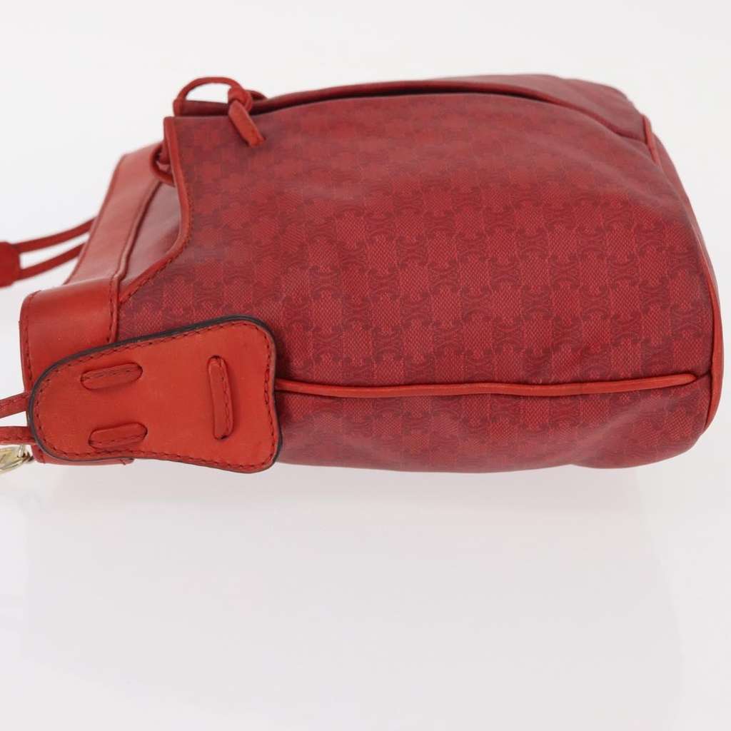 Celine Vintage Macadam Shoulder Bag Red Canvas Fair condition - Model View