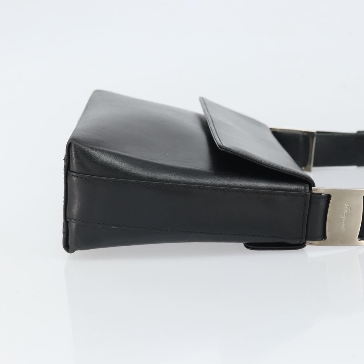 Salvatore Ferragamo Vala Shoulder Bag Black Leather Fair condition - Inside View