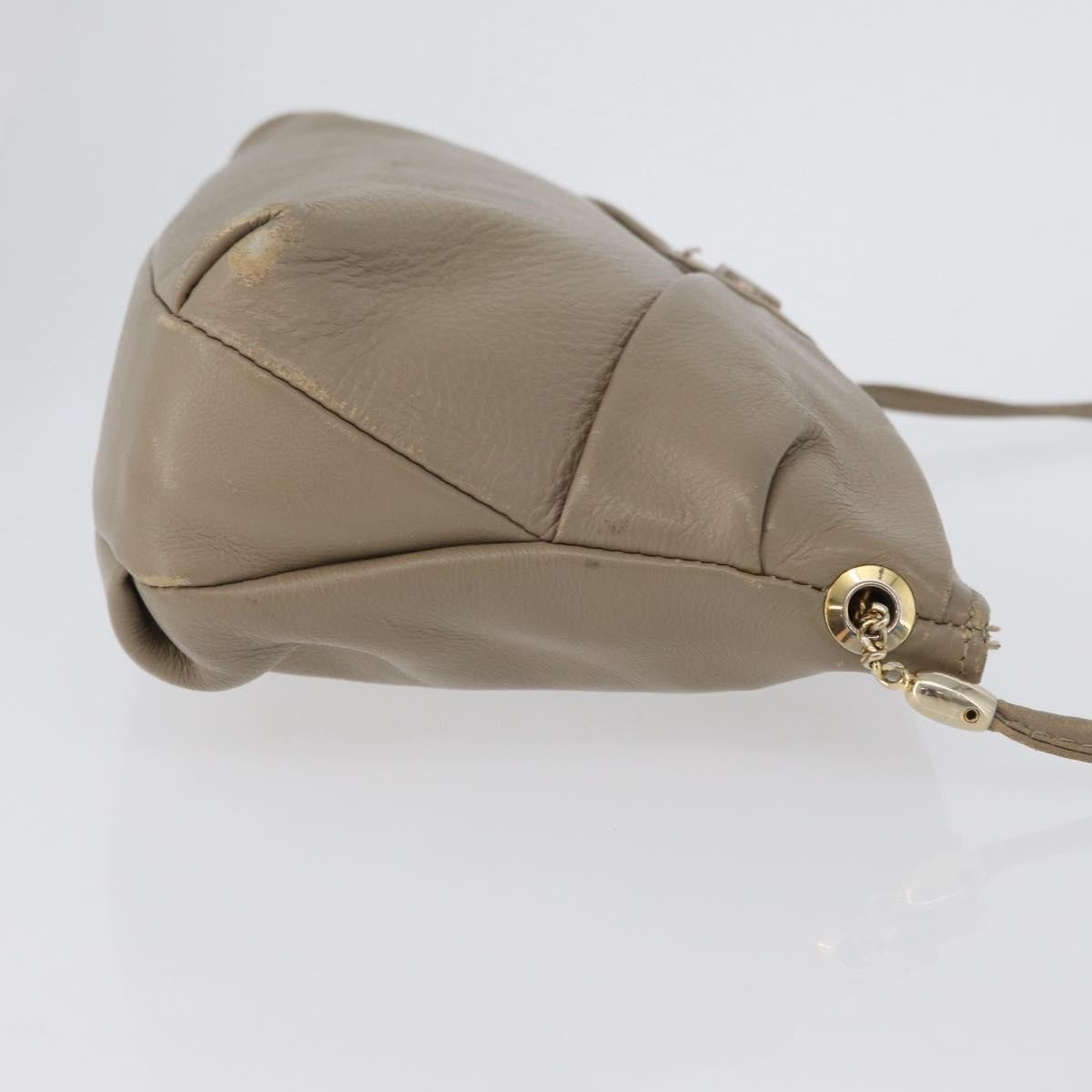 Christian Dior Vintage CD Logo Shoulder Bag Beige Leather Fair condition - Inside View