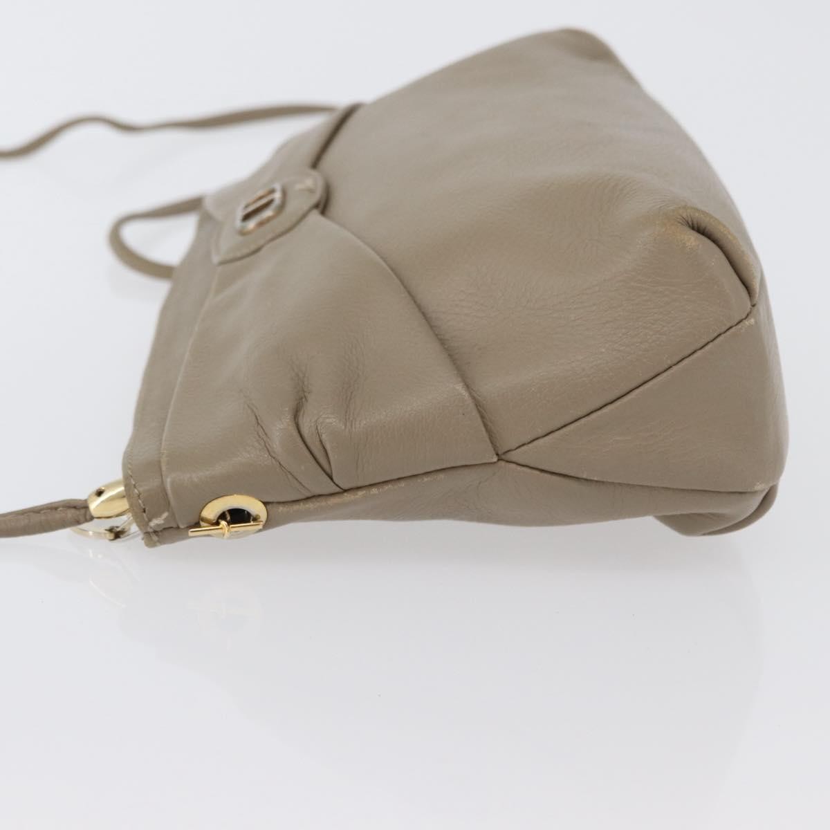 Christian Dior Vintage CD Logo Shoulder Bag Beige Leather Fair condition - Model View