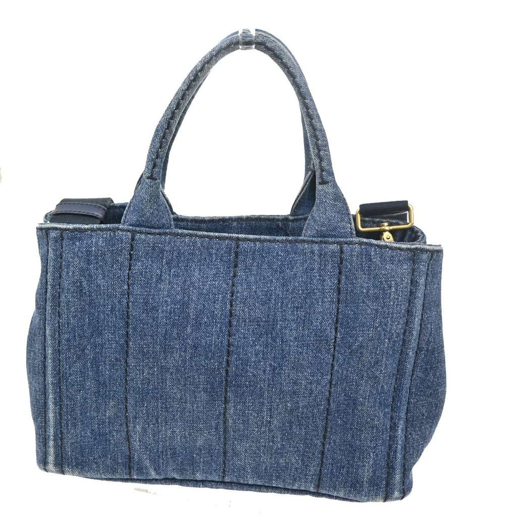 Prada Canapa Convertible Tote Blue Good condition - Back View