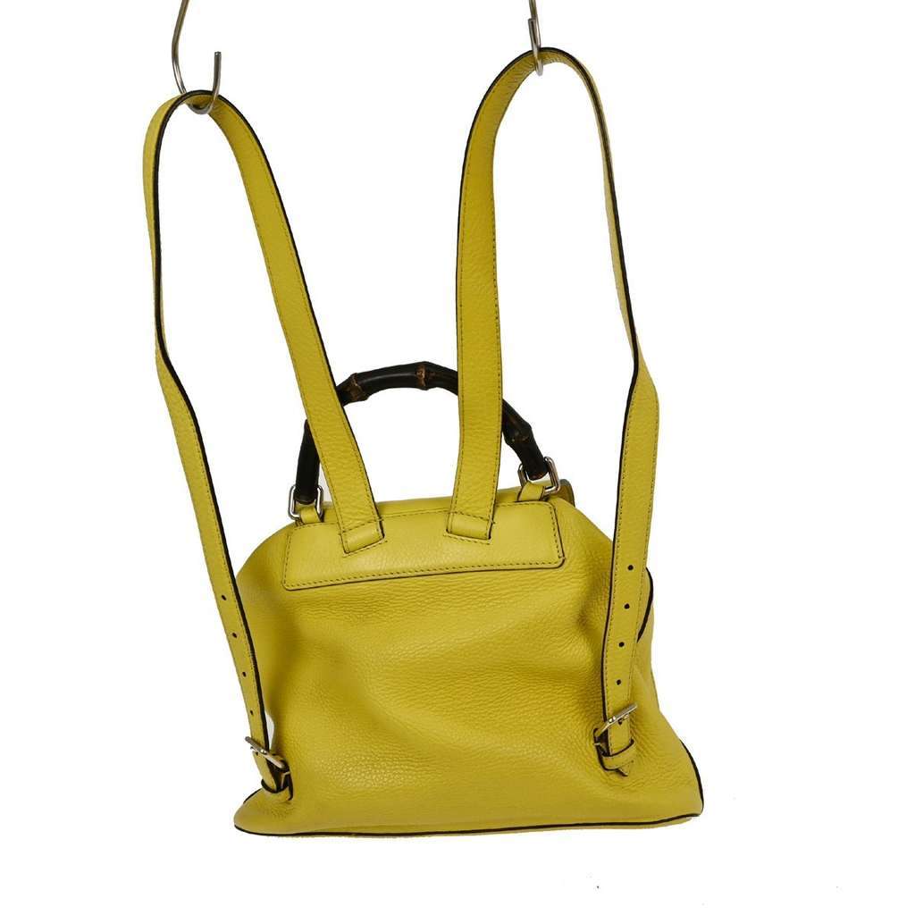 Gucci Bamboo Tassel Backpack Yellow Leather Good condition - Back View