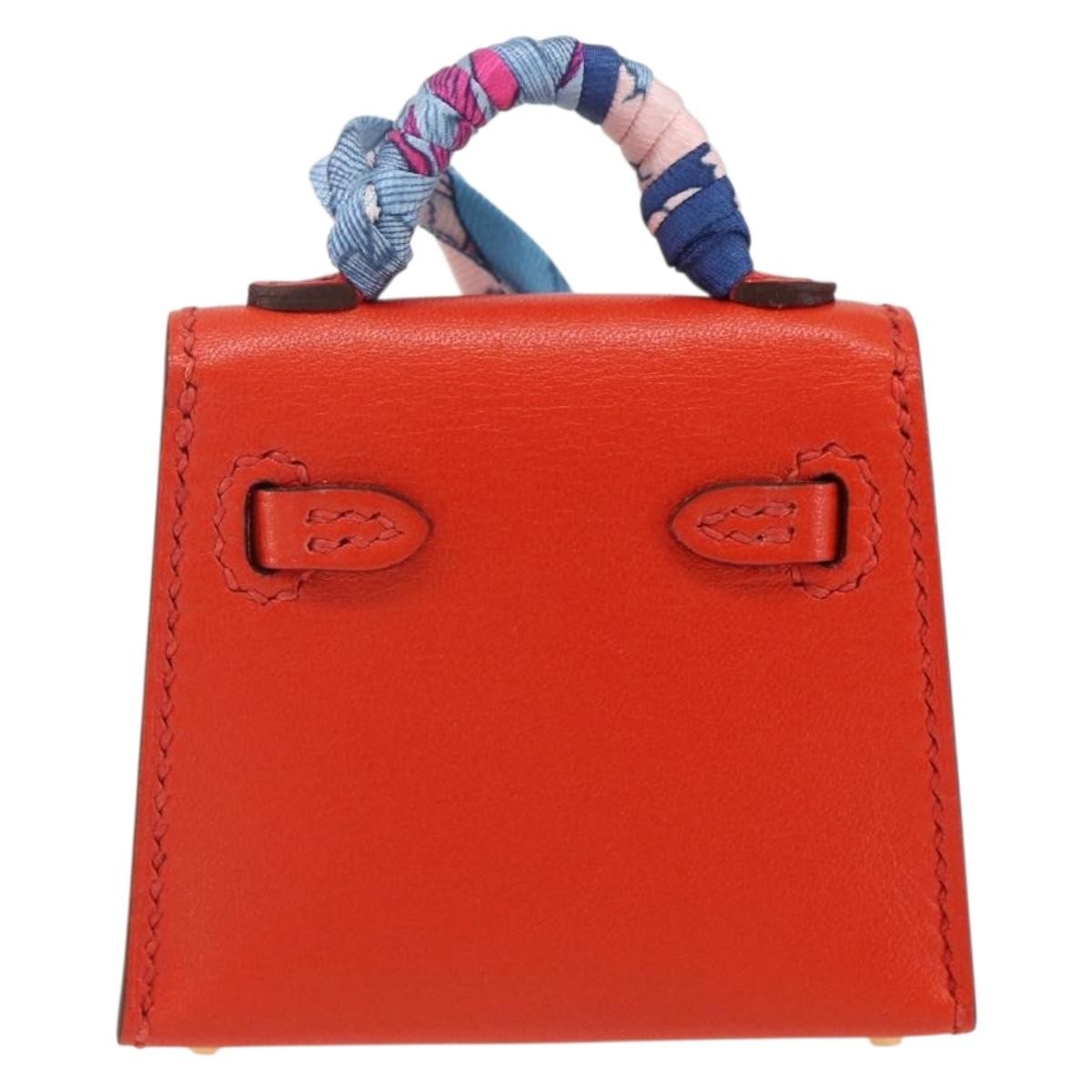 Hermès Kelly Twilly Bag Charm Orange Leather Very good condition - Back View