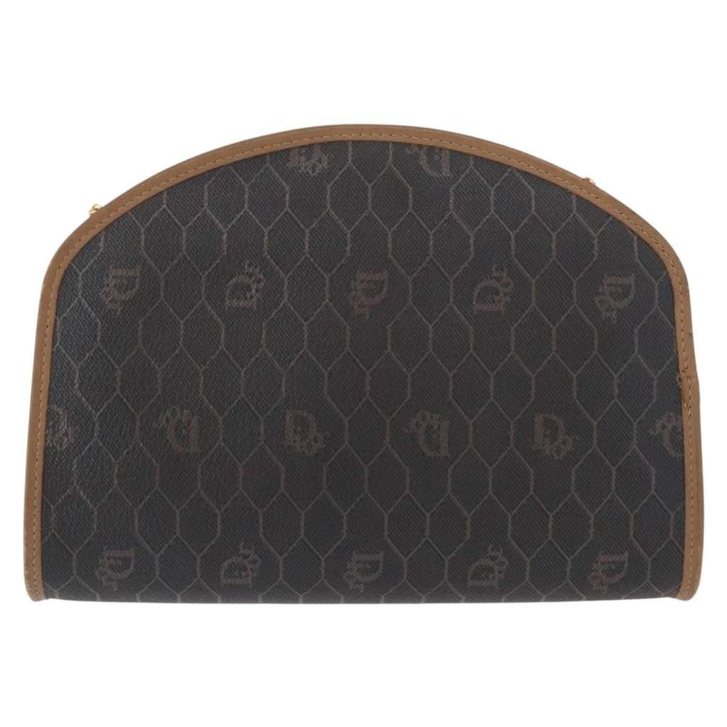 Christian Dior Vintage Honeycomb Shoulder Bag Black Canvas Good condition - Back View