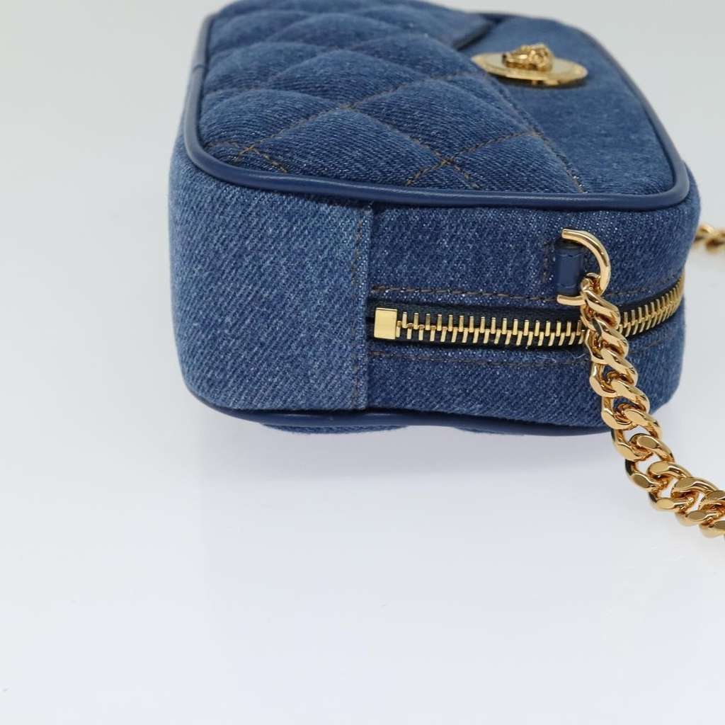 Versace Medusa Icon Front Slip Pocket Camera Bag Blue Canvas Very good condition - Model View