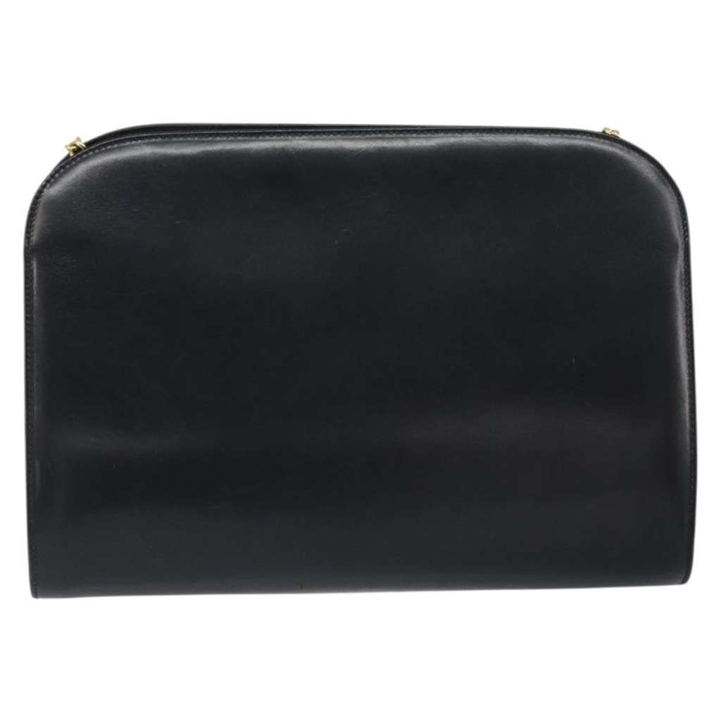 Salvatore Ferragamo Vintage Gancini Chain Shoulder Bag Black Leather Good condition - Back View