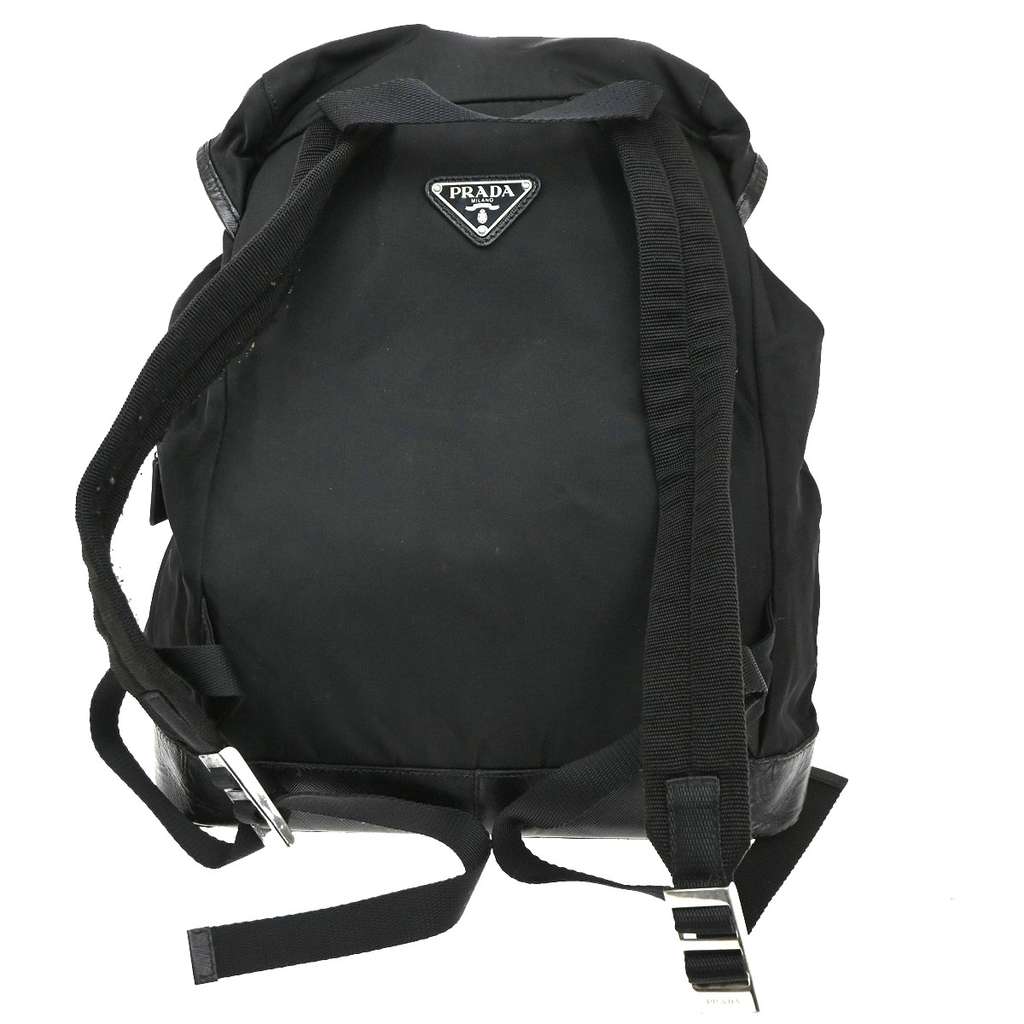 Prada Double Front Pocket Backpack Black Fair condition - Back View
