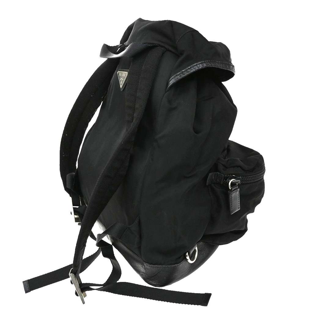 Prada Double Front Pocket Backpack Black Fair condition - Model View