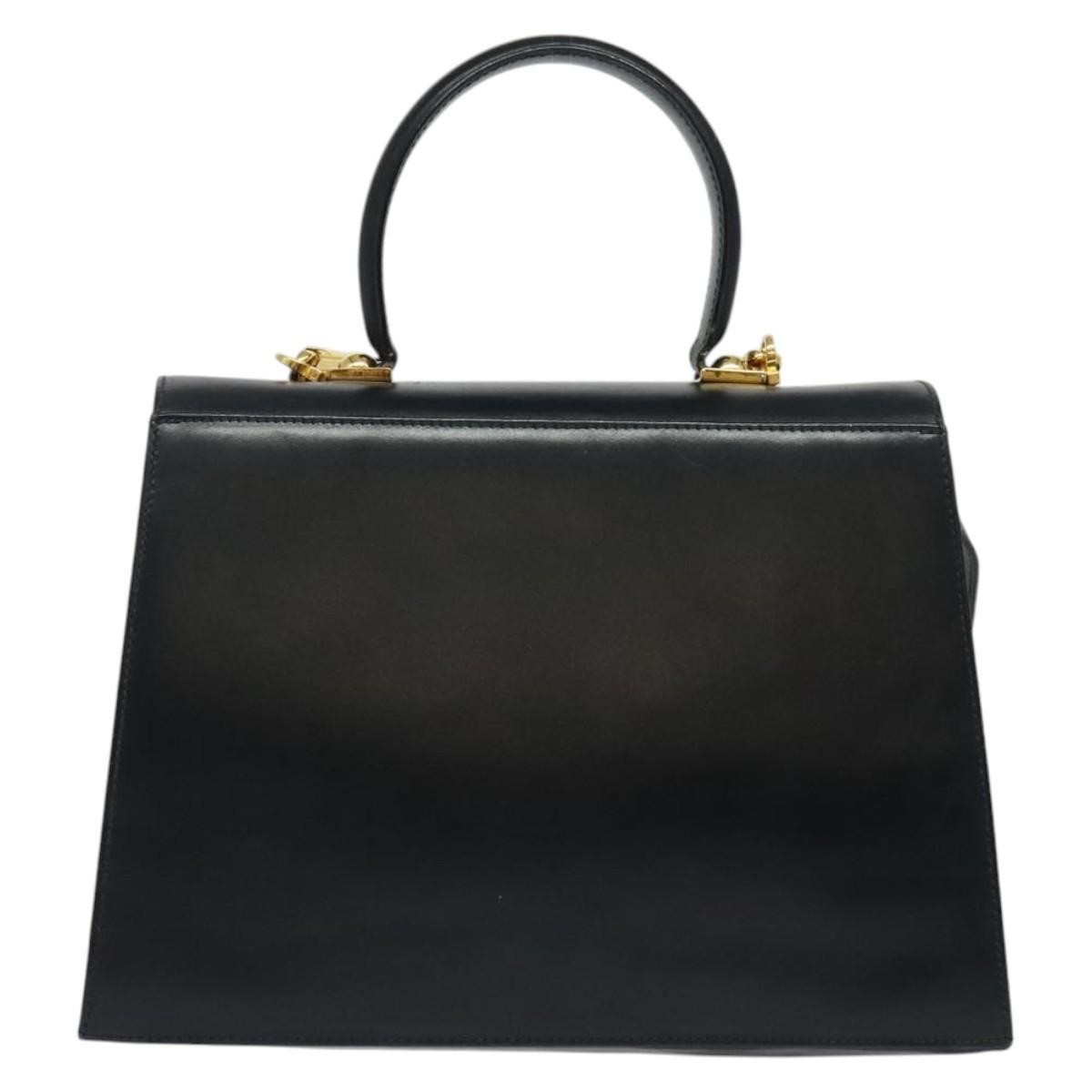 Salvatore Ferragamo Gancini Convertible Top Handle Bag Black Leather Good condition - Back View