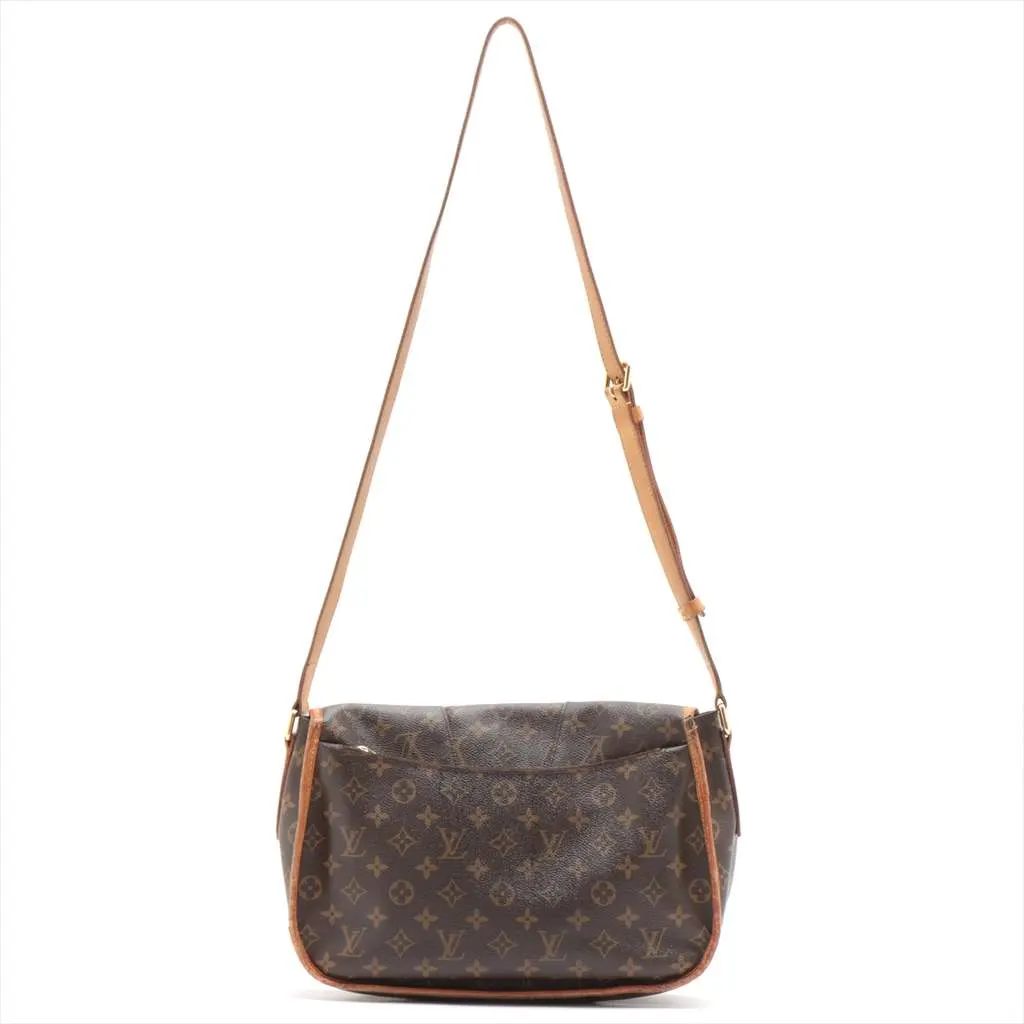 Louis Vuitton Menilmontant Handbag Brown Canvas Good - Back View